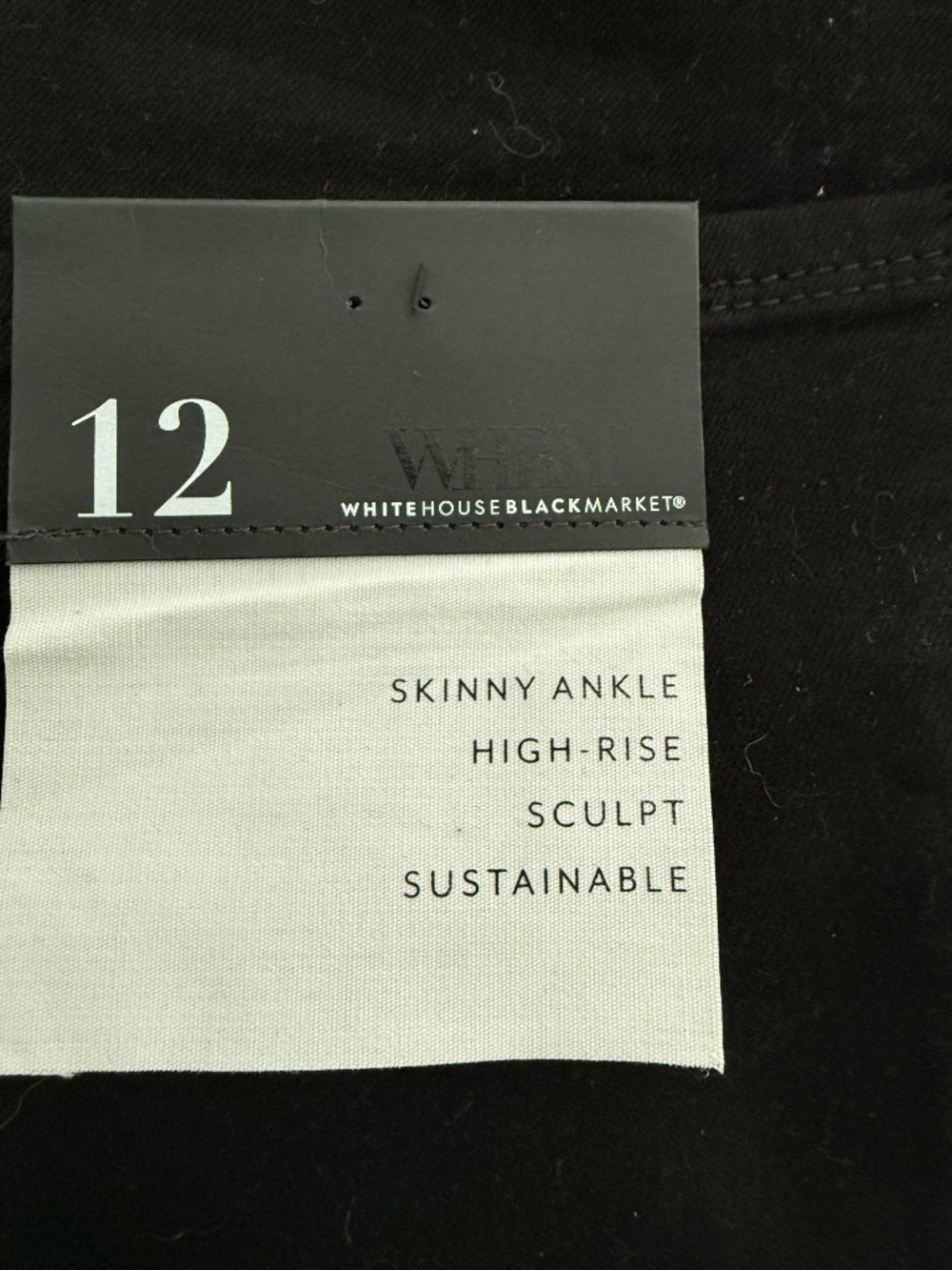 NWT WHBM Black Skinny Ankle High Rise Sculpt Jeans Size 12R